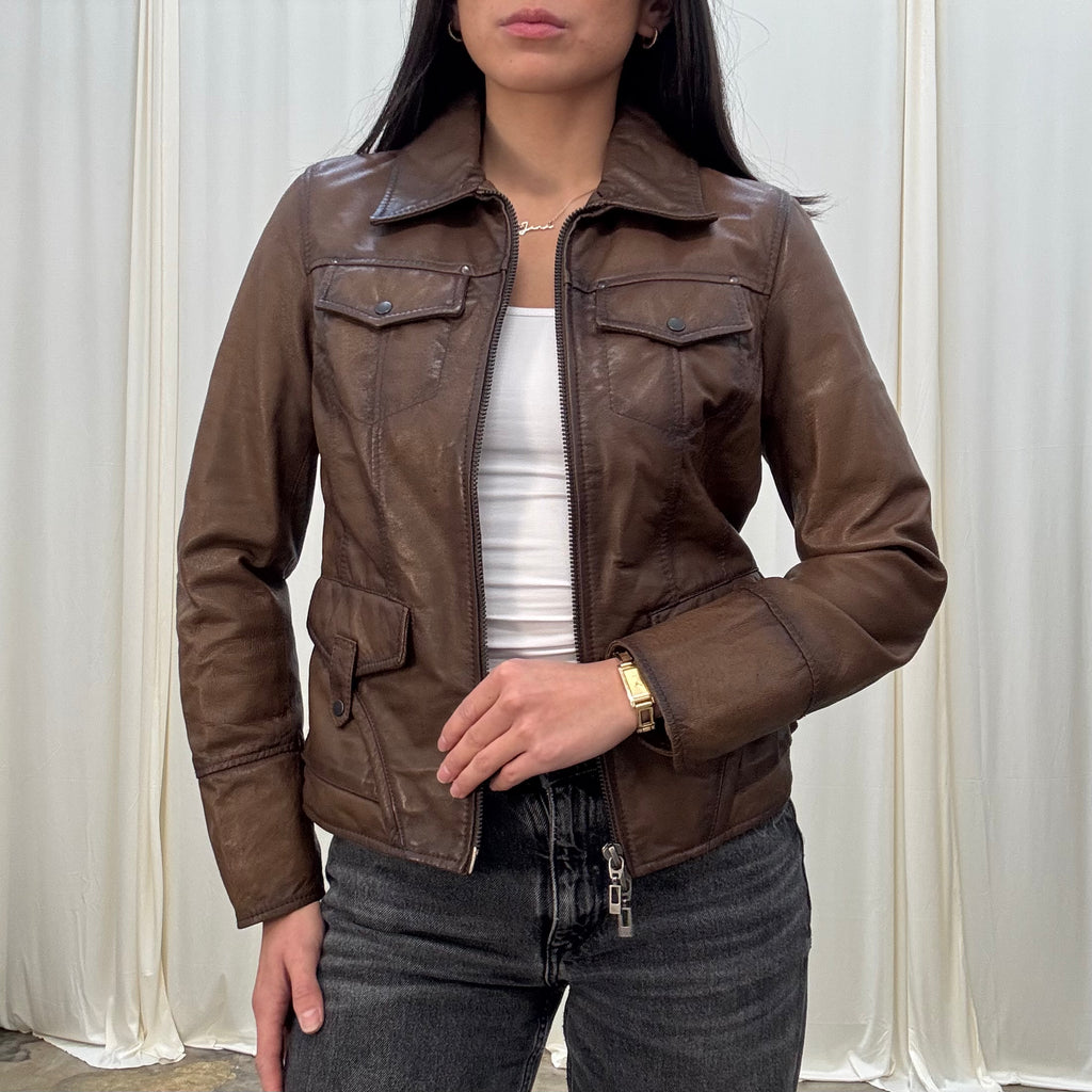 Vintage Aviator Leather Jacket
