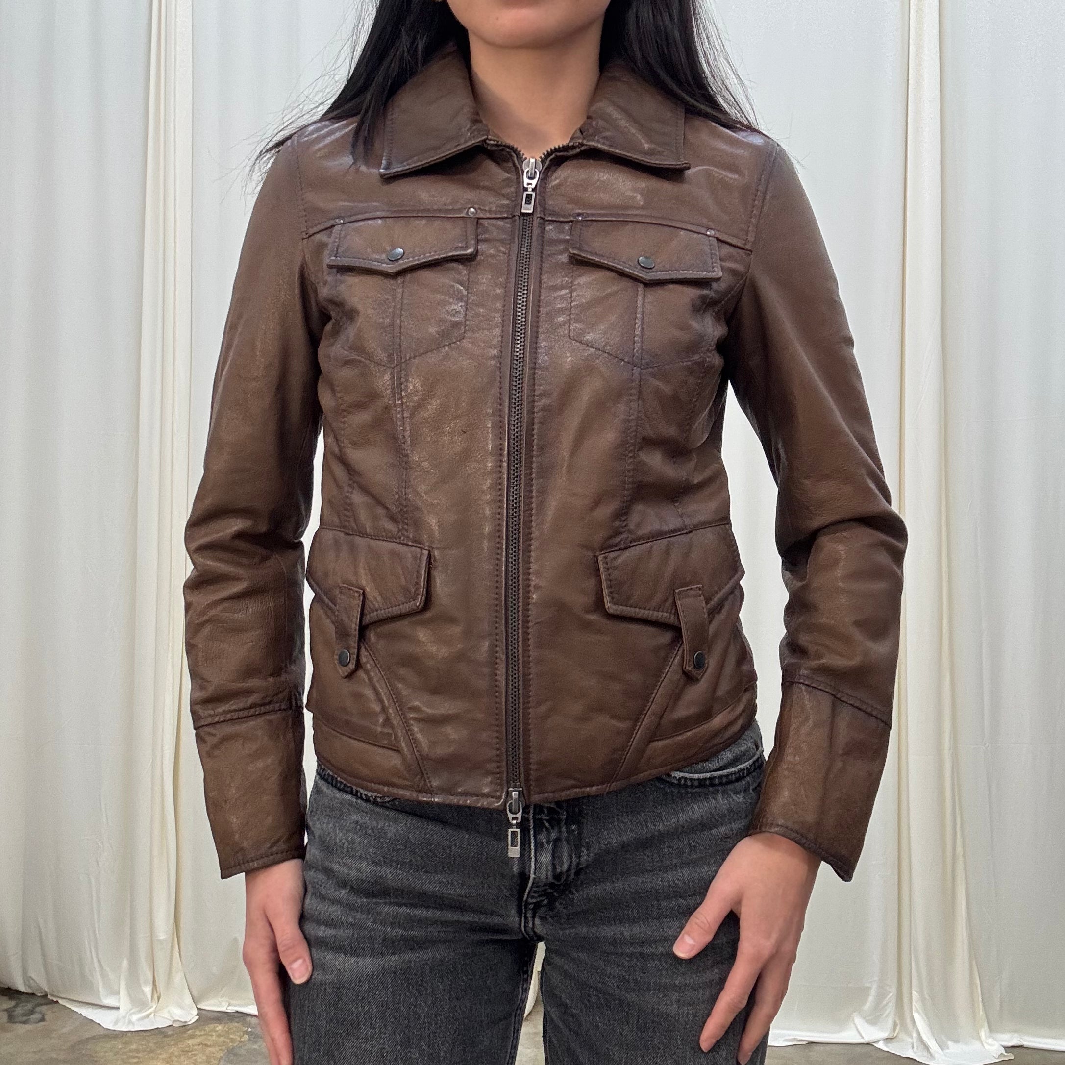 Vintage Aviator Leather Jacket